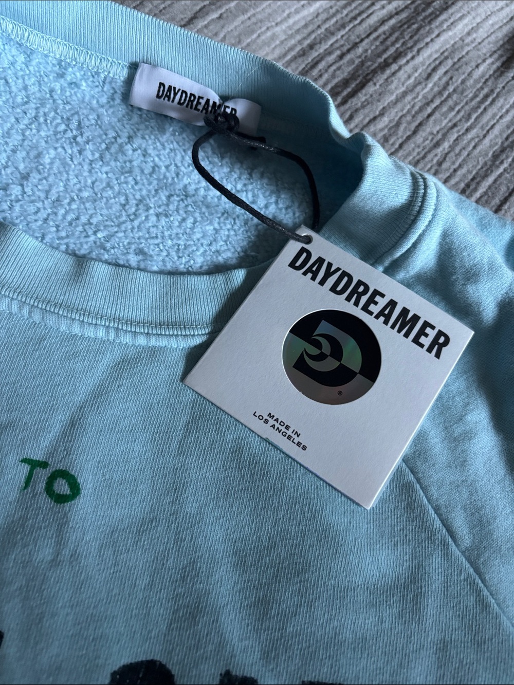 Daydreamer Light Aqua 'Lucky Bar' Crewneck Sweatshirt - Picture 2 of 3